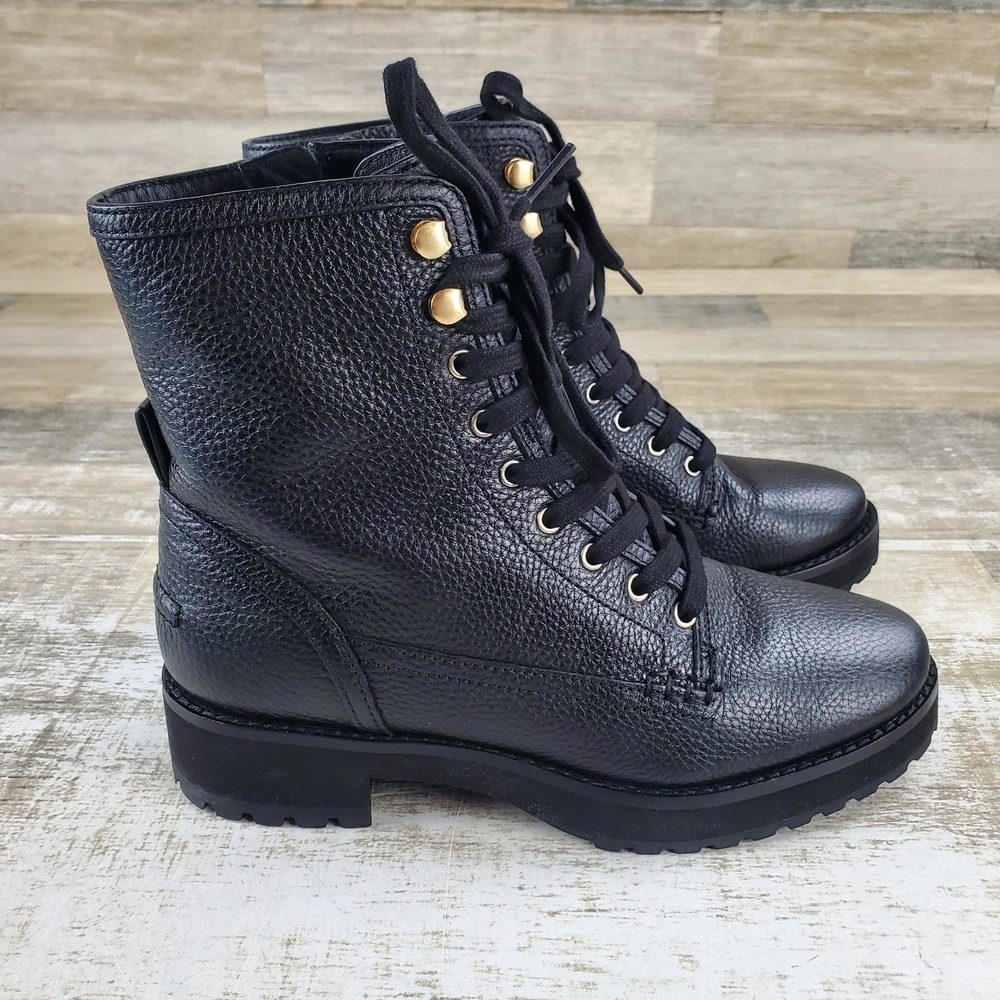 Cole Haan Lyndon Womens Ankle Boots Sz 6 B Black Leather Waterproof Lace Up